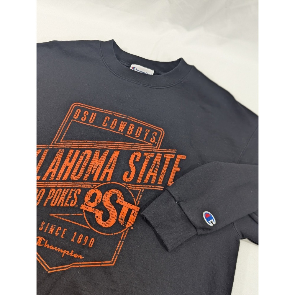Champion Oklahoma State University Crewneck Sweatshirt Men's‎ Medium Black EUC